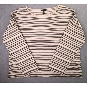 Eileen Fisher Sweater Women's Size XL Striped Wool‎ Blend Italian Yarn Classic